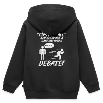 Débat de discours de débat orateur idée de cadeau - Sweat Premium à capuche zippé enfant bio - noir - Dos - AI Model Kid Male (0cm)