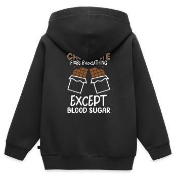 Diabète de type 1 Drôle - Sweat Premium à capuche zippé enfant bio - noir - Dos - AI Model Kid Male (0cm)