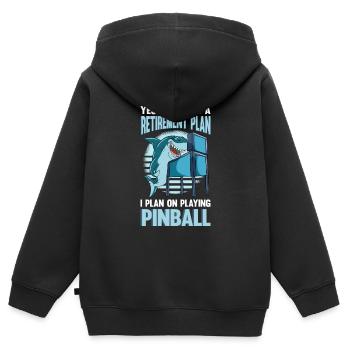 Pinball Maschine Flipper Maschine - Kinder Premium Organic Zip Hoodie - Schwarz - Hinten - AI Model Kid Male (0cm)