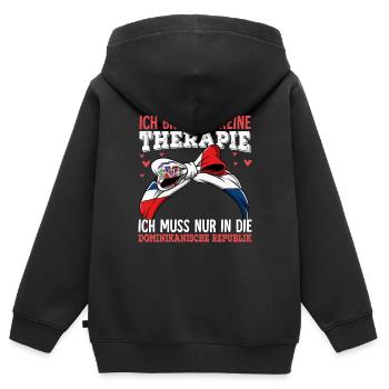 Dominikanische Republik - Kinder Premium Organic Zip Hoodie - Schwarz - Hinten - AI Model Kid Male (0cm)