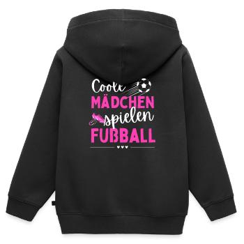 Fußball Coole Mädchen spielen Fußball Fußballerin - Kinder Premium Organic Zip Hoodie - Schwarz - Hinten - AI Model Kid Male (0cm)