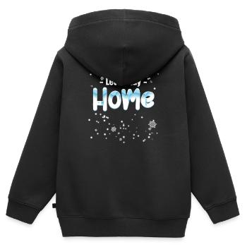 Restons à la maison Temps froid Gel saisonnier - Sweat Premium à capuche zippé enfant bio - noir - Dos - AI Model Kid Male (0cm)