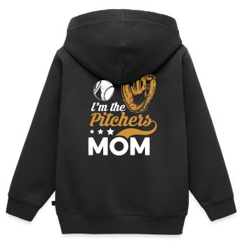 Baseball Baseball Mama - Kinder Premium Organic Zip Hoodie - Schwarz - Hinten - AI Model Kid Male (0cm)