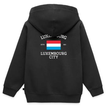 Luxemburg - Kinder Premium Organic Zip Hoodie - Schwarz - Hinten - AI Model Kid Male (0cm)