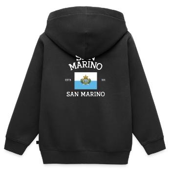 San Marino History - Kinder Premium Organic Zip Hoodie - Schwarz - Hinten - AI Model Kid Male (0cm)