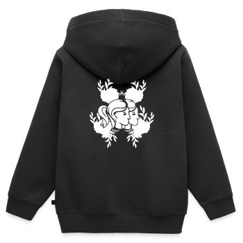 Sternzeichen Zwillinge Symbol - Kinder Premium Organic Zip Hoodie - Schwarz - Hinten - AI Model Kid Male (0cm)
