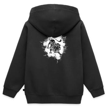Sternzeichen Löwe Symbol - Kinder Premium Organic Zip Hoodie - Schwarz - Hinten - AI Model Kid Male (0cm)