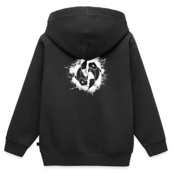 Sternzeichen Fische Symbol - Kinder Premium Organic Zip Hoodie - Schwarz - Hinten - AI Model Kid Male (0cm)