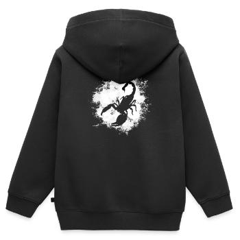 Sternzeichen Krebs Symbol - Kinder Premium Organic Zip Hoodie - Schwarz - Hinten - AI Model Kid Male (0cm)