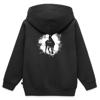 Sternzeichen Steinbock Symbol - Kinder Premium Organic Zip Hoodie - Schwarz - Hinten - AI Model Kid Male (0cm)