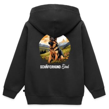 Hund Schäferhund - Kinder Premium Organic Zip Hoodie - Schwarz - Hinten - AI Model Kid Male (0cm)