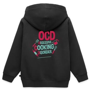 TOC Trouble obsessionnel de la cuisine 2 - Sweat Premium à capuche zippé enfant bio - noir - Dos - AI Model Kid Male (0cm)