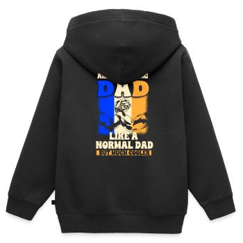 Armdrücken - Kinder Premium Organic Zip Hoodie - Schwarz - Hinten - AI Model Kid Male (0cm)