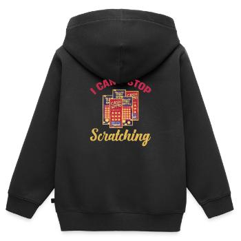 Ich Kann Nicht Aufhören, Lustige Lotteriespieler - Kinder Premium Organic Zip Hoodie - Schwarz - Hinten - AI Model Kid Male (0cm)