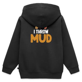 Ich Werfe Schlamm, Lustige Töpferkunst, Crafty - Kinder Premium Organic Zip Hoodie - Schwarz - Hinten - AI Model Kid Male (0cm)