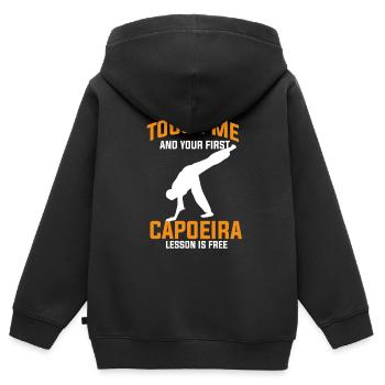 Caopeira - Kids Premium Organic Zip-up Hoodie - black - Back - AI Model Kid Male (0cm)