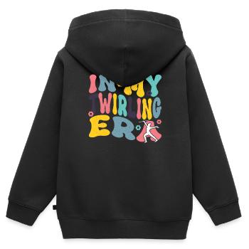 Bâton Twirling Bâton Twirler cadeau - Sweat Premium à capuche zippé enfant bio - noir - Dos - AI Model Kid Male (0cm)