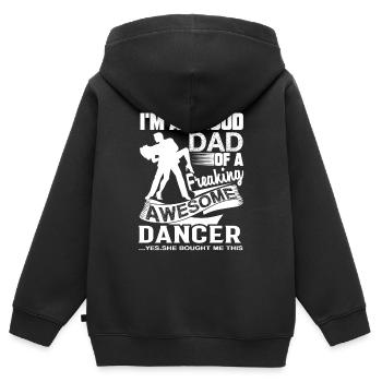 Dancer Proud Dancer Dad - Kids Premium Organic Zip-up Hoodie - black - Back - AI Model Kid Male (0cm)