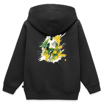 Tennis - Kinder Premium Organic Zip Hoodie - Schwarz - Hinten - AI Model Kid Male (0cm)