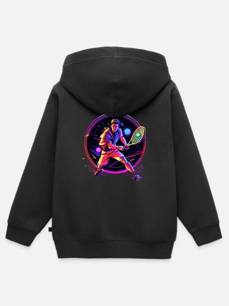 Tennis - Kinder Premium Organic Zip Hoodie - Schwarz