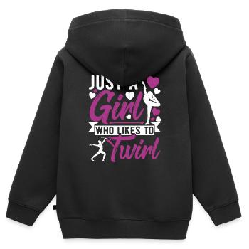 Bâton Twirling Bâton Twirler cadeau - Sweat Premium à capuche zippé enfant bio - noir - Dos - AI Model Kid Male (0cm)