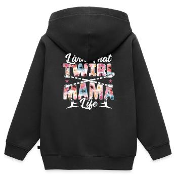 Bâton Twirling Bâton Twirler cadeau - Sweat Premium à capuche zippé enfant bio - noir - Dos - AI Model Kid Male (0cm)
