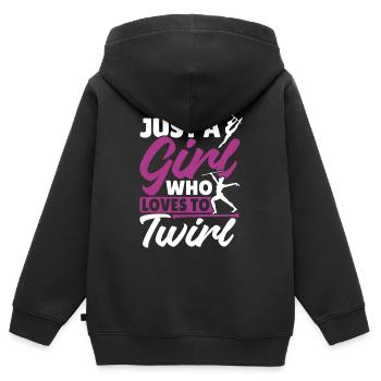 Bâton Twirling Bâton Twirler cadeau - Sweat Premium à capuche zippé enfant bio - noir - Dos - AI Model Kid Male (0cm)