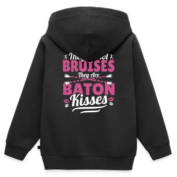 Bâton Twirling Bâton Twirler cadeau - Sweat Premium à capuche zippé enfant bio - noir - Dos - AI Model Kid Male (0cm)