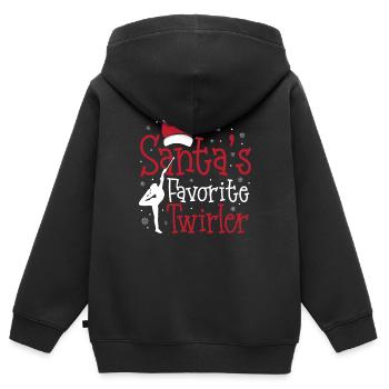 Bâton Twirling Bâton Twirler cadeau - Sweat Premium à capuche zippé enfant bio - noir - Dos - AI Model Kid Male (0cm)