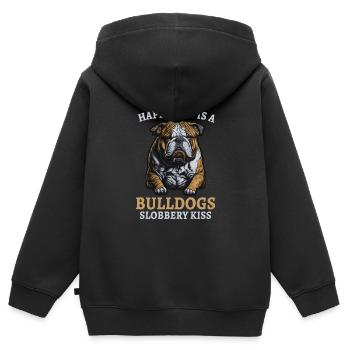 french bulldog english bulldog dog lover bulldog - Kinder Premium Organic Zip Hoodie - Schwarz - Hinten - AI Model Kid Male (0cm)