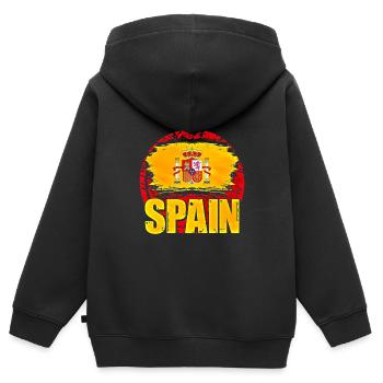 Spain - Kids Premium Organic Zip-up Hoodie - black - Back - AI Model Kid Male (0cm)