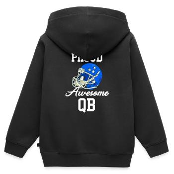 Fier Awesome Qb Quarterback Coup d’envoi de football - Sweat Premium à capuche zippé enfant bio - noir - Dos - AI Model Kid Male (0cm)