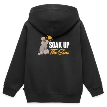 Genießen Sie Die Sonne! Sonnenbaden Sommerzeit - Kinder Premium Organic Zip Hoodie - Schwarz - Hinten - AI Model Kid Male (0cm)