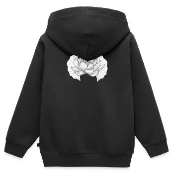 Yoga Lotus Blatt - Kinder Premium Organic Zip Hoodie - Schwarz - Hinten - AI Model Kid Male (0cm)