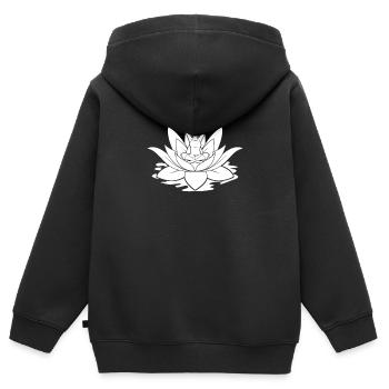 Yoga Lotus Blatt - Kinder Premium Organic Zip Hoodie - Schwarz - Hinten - AI Model Kid Male (0cm)