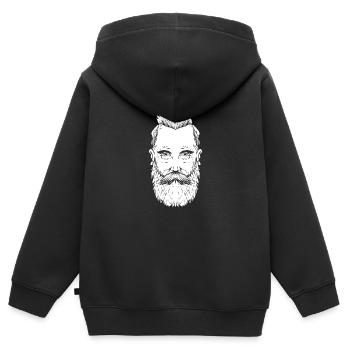 Barbe Barbe complète - Sweat Premium à capuche zippé enfant bio - noir - Dos - AI Model Kid Male (0cm)