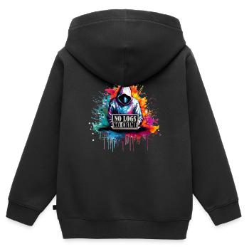 Ethical Hacker's Code: Keine Protokolle, kein - Kinder Premium Organic Zip Hoodie - Schwarz - Hinten - AI Model Kid Male (0cm)