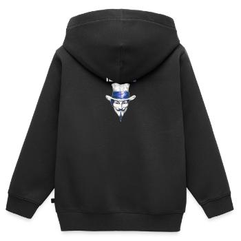 Weißer Hut Stolz: Team Blue Hackathon-Symbol - Kinder Premium Organic Zip Hoodie - Schwarz - Hinten - AI Model Kid Male (0cm)