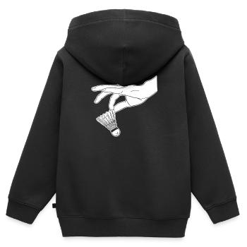 Badminton Federball - Kinder Premium Organic Zip Hoodie - Schwarz - Hinten - AI Model Kid Male (0cm)