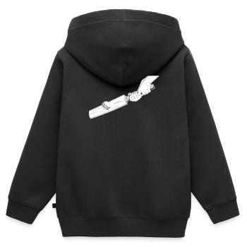Cricket - Kinder Premium Organic Zip Hoodie - Schwarz - Hinten - AI Model Kid Male (0cm)