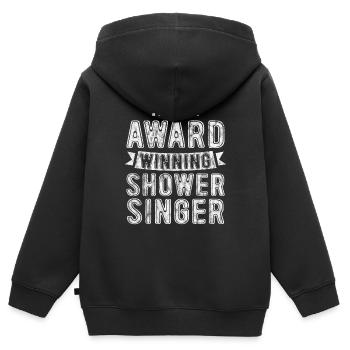 Award Winning Shower Singer 3 - Kinder Premium Organic Zip Hoodie - Schwarz - Hinten - AI Model Kid Male (0cm)