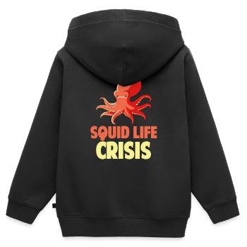 Squid Life Crisis Aquariophile gardien de zoo marin - Sweat Premium à capuche zippé enfant bio - noir - Dos - AI Model Kid Male (0cm)