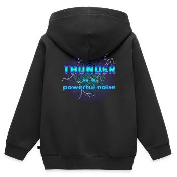 Tonnerre - Sweat Premium à capuche zippé enfant bio - noir - Dos - AI Model Kid Male (0cm)