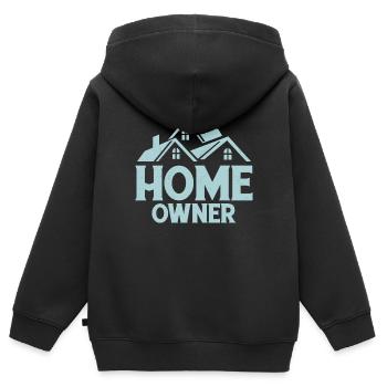 Propriétaire Propriétaire Propriétaire Pendaison de crémaillère - Sweat Premium à capuche zippé enfant bio - noir - Dos - AI Model Kid Male (0cm)