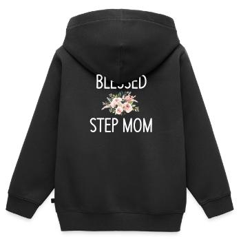 Gesegnete Stiefmutter Lustige Stiefmutter - Kinder Premium Organic Zip Hoodie - Schwarz - Hinten - AI Model Kid Male (0cm)