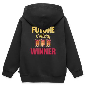 Meine Altersvorsorge Lustige Lotterie Spieler - Kinder Premium Organic Zip Hoodie - Schwarz - Hinten - AI Model Kid Male (0cm)