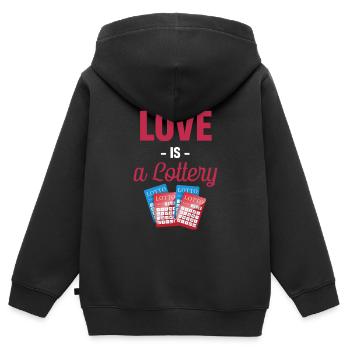 Meine Altersvorsorge Lustige Lotterie Spieler - Kinder Premium Organic Zip Hoodie - Schwarz - Hinten - AI Model Kid Male (0cm)