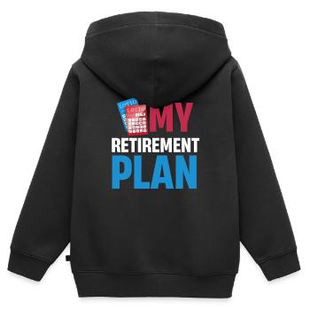 Meine Altersvorsorge Lustige Lotterie Spieler - Kinder Premium Organic Zip Hoodie - Schwarz - Hinten - AI Model Kid Male (0cm)