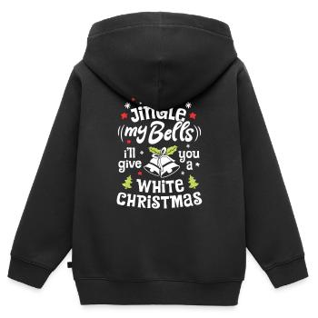 Jingle Bells Weihnachten - Kinder Premium Organic Zip Hoodie - Schwarz - Hinten - AI Model Kid Male (0cm)