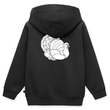 Action de grâce - Sweat Premium à capuche zippé enfant bio - noir - Dos - AI Model Kid Male (0cm)